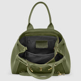 Italian Genuine Suede & Calf Leather Top-Handle Bag 333155