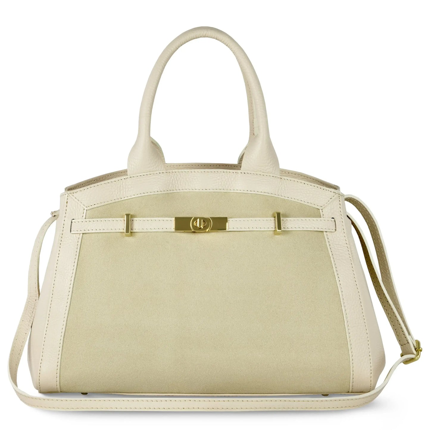Italian Genuine Suede & Calf Leather Top-Handle Bag 333155 - TAKEASY - Flyclothing LLC