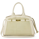 Italian Genuine Suede & Calf Leather Top-Handle Bag 333155