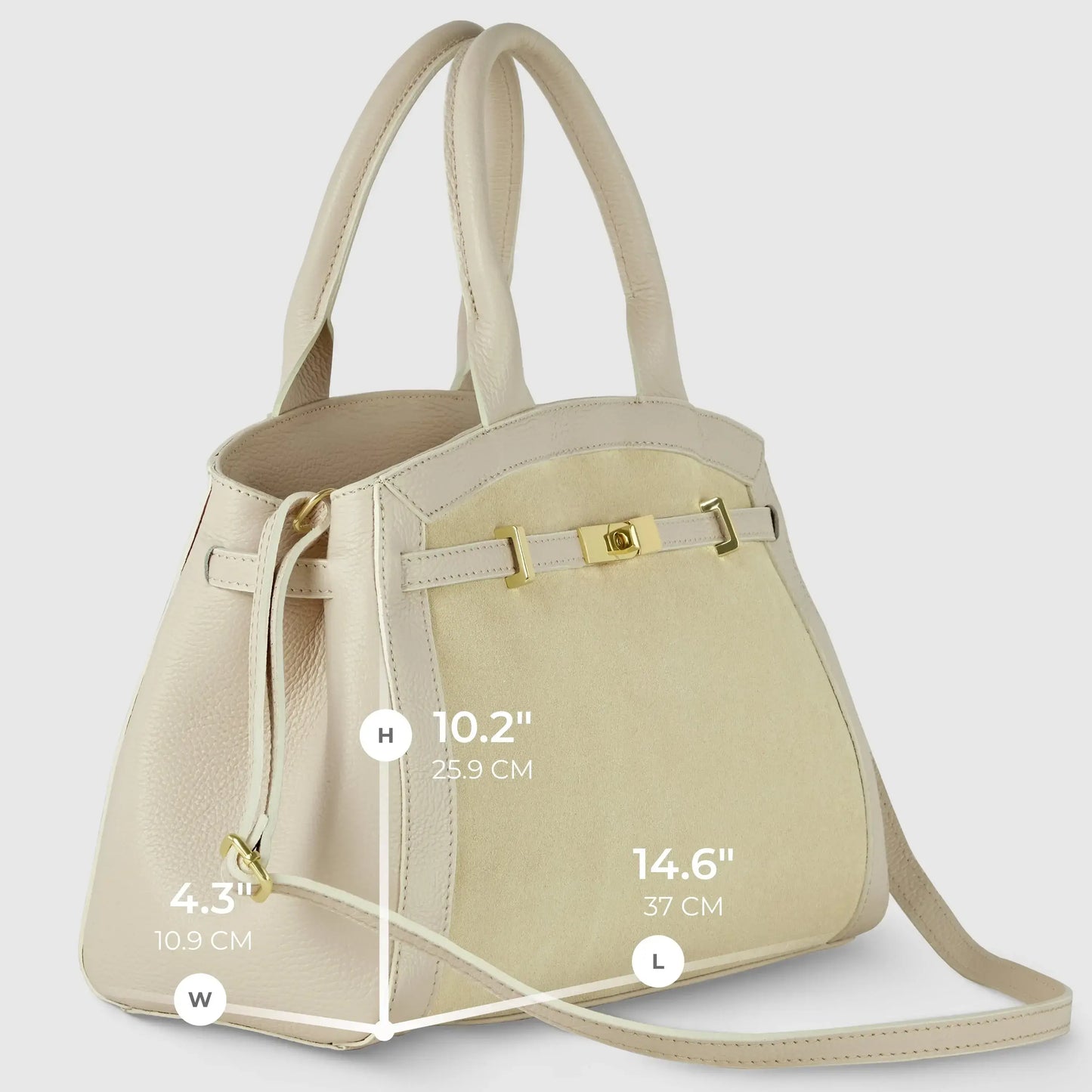 Italian Genuine Suede & Calf Leather Top-Handle Bag 333155 - TAKEASY - Flyclothing LLC