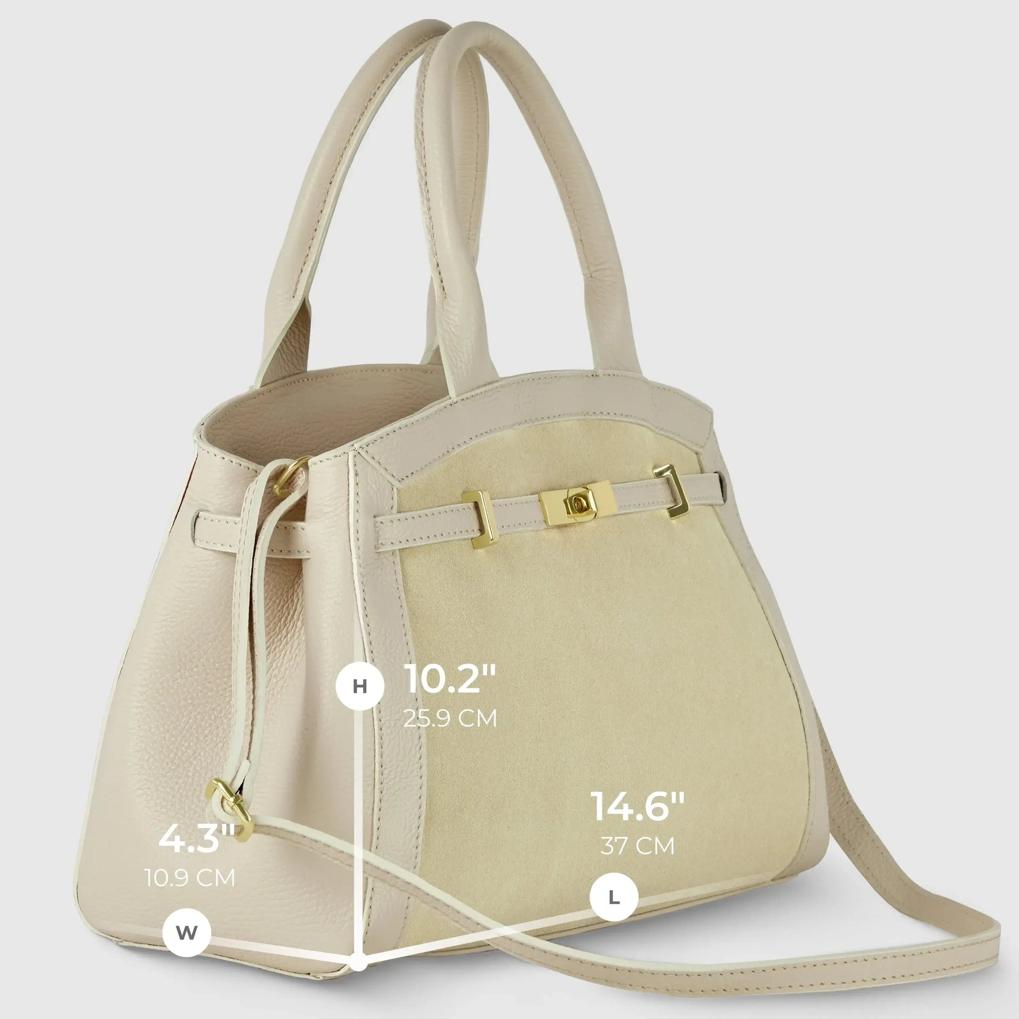 Italian Genuine Suede & Calf Leather Top-Handle Bag 333155 - TAKEASY - Flyclothing LLC