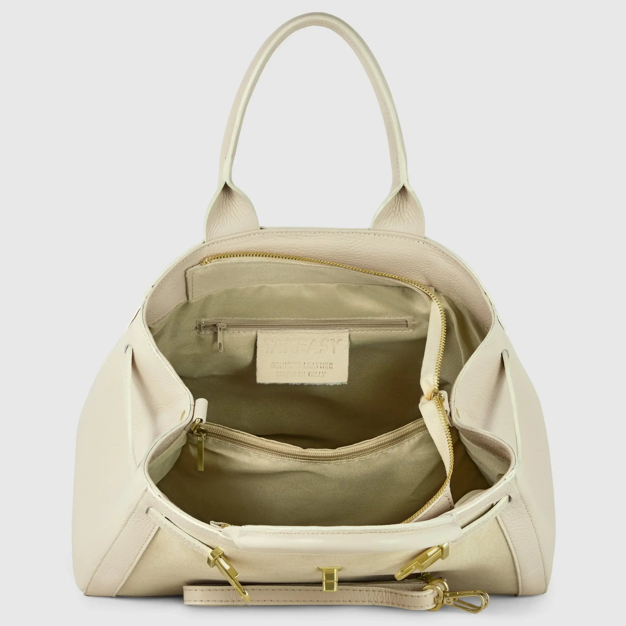 Italian Genuine Suede & Calf Leather Top-Handle Bag 333155 - TAKEASY - Flyclothing LLC