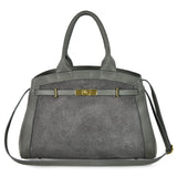 Italian Genuine Suede & Calf Leather Top-Handle Bag 333155 - TAKEASY - Flyclothing LLC