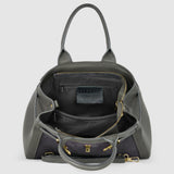 Italian Genuine Suede & Calf Leather Top-Handle Bag 333155