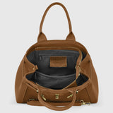 Italian Genuine Suede & Calf Leather Top-Handle Bag 333155 - TAKEASY - Flyclothing LLC