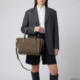 Italian Genuine Suede & Full-Grain Leather Top-Handle Bag | Alba - TAKEASY - Flyclothing LLC