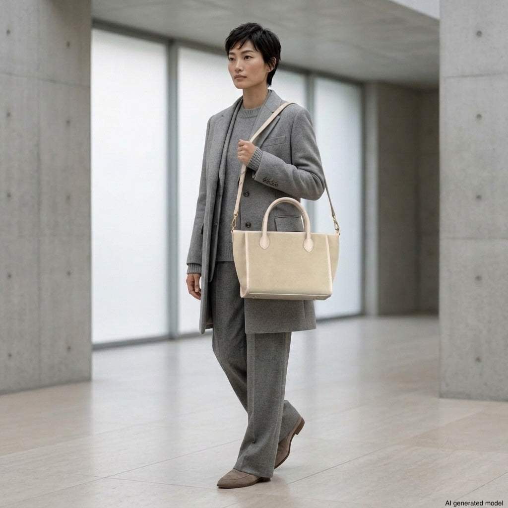 Italian Genuine Suede & Full-Grain Leather Top-Handle Bag | Alba - TAKEASY - Flyclothing LLC