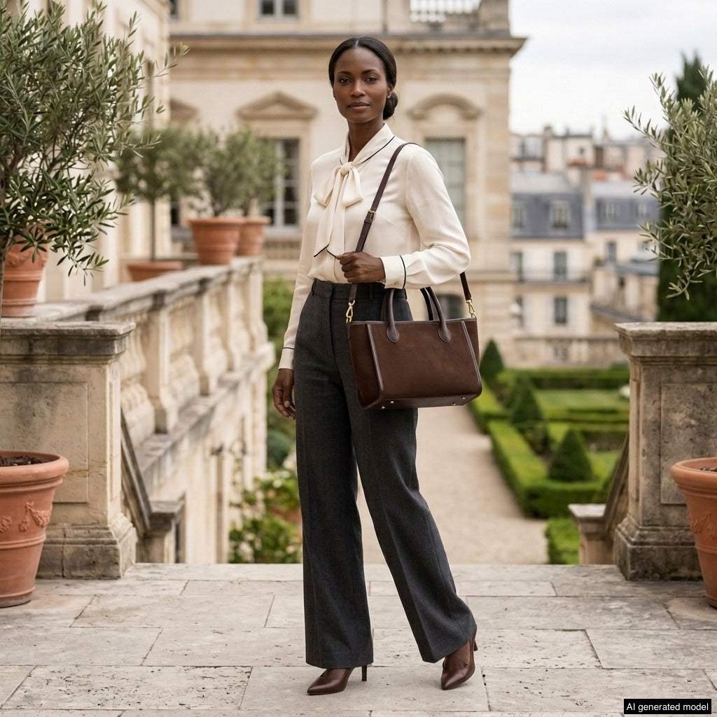 Italian Genuine Suede & Full-Grain Leather Top-Handle Bag | Alba - TAKEASY - Flyclothing LLC
