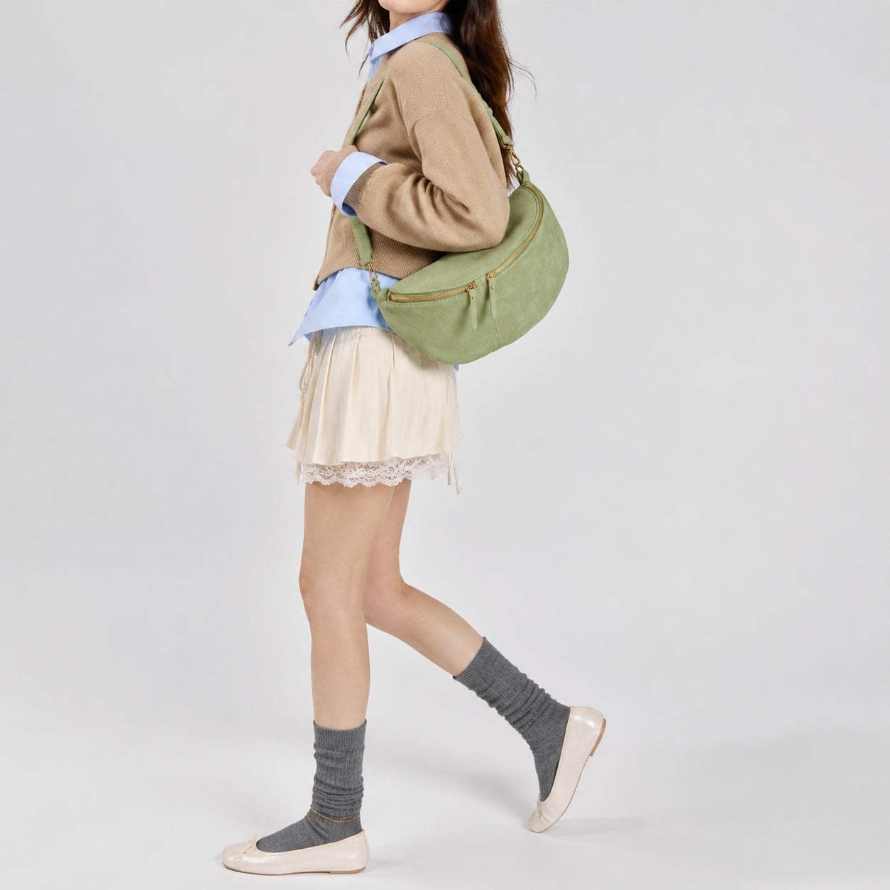 Italian Genuine Suede Crossbody Bag 211955 - TAKEASY - Flyclothing LLC