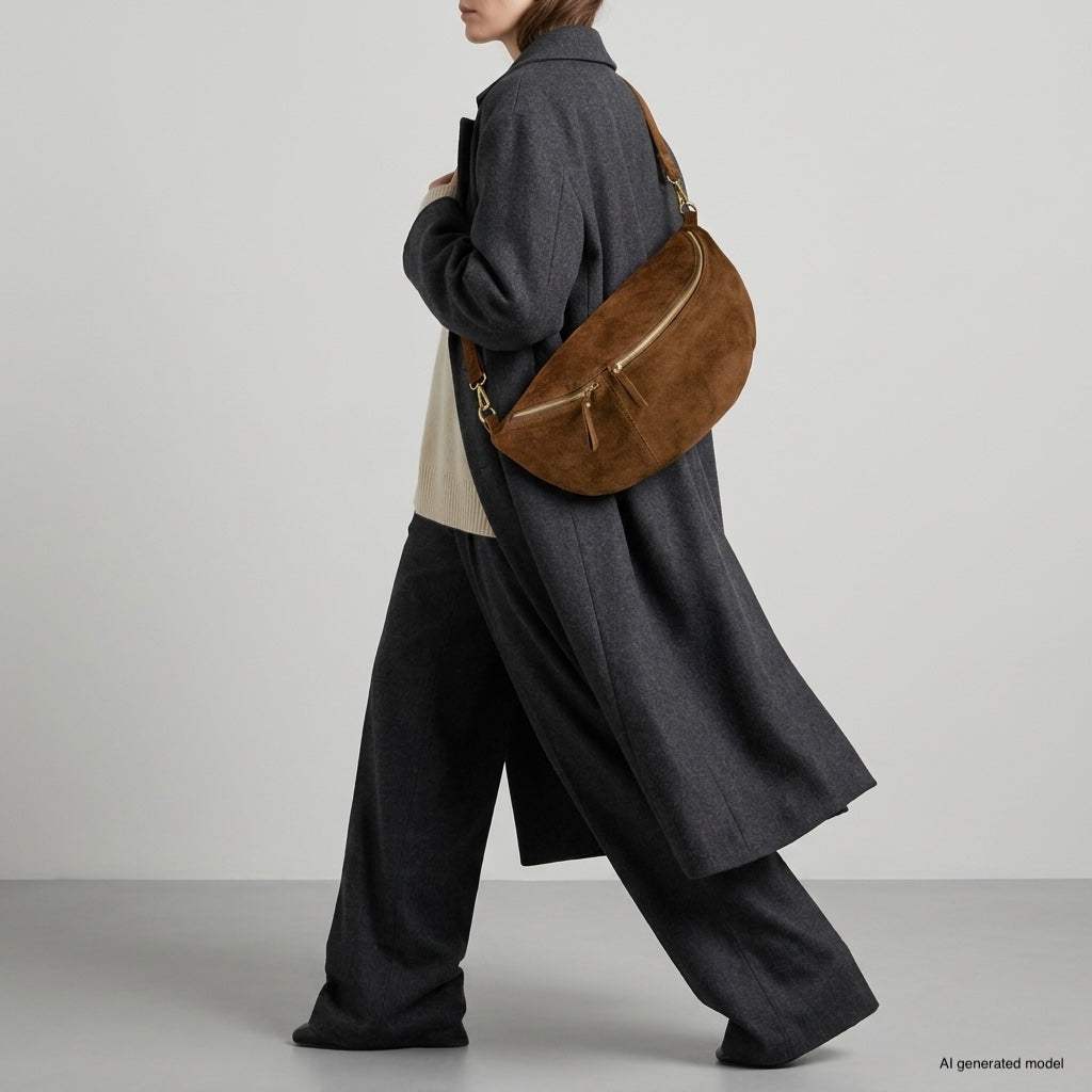 Italian Genuine Suede Crossbody Bag 211955 - TAKEASY - Flyclothing LLC