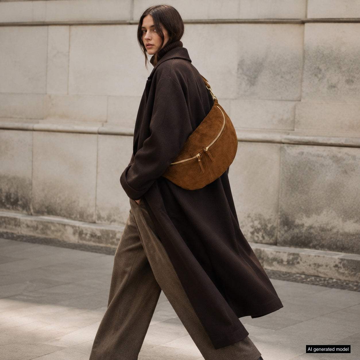 Italian Genuine Suede Crossbody Bag 211955 - TAKEASY - Flyclothing LLC