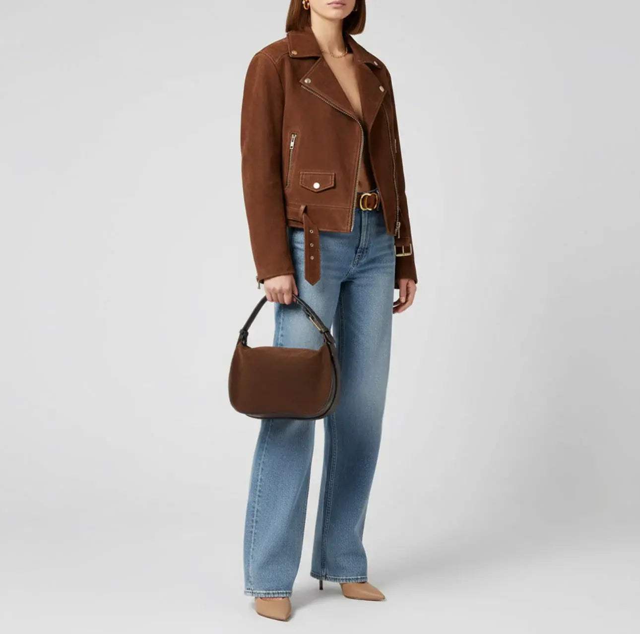 Italian Genuine Suede Crossbody Bag 242265 - TAKEASY - Flyclothing LLC