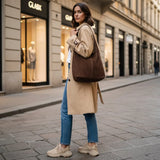 Italian Genuine Suede Hobo Bag 011943 - TAKEASY - Flyclothing LLC
