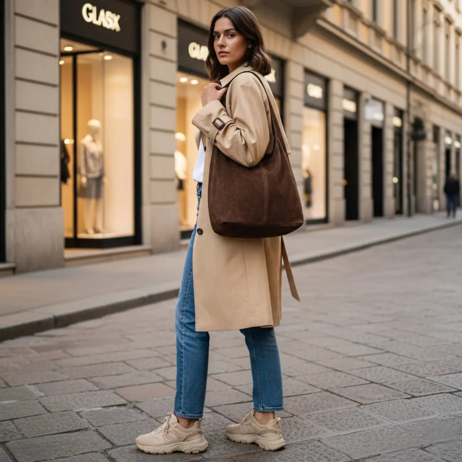 Italian Genuine Suede Hobo Bag 011943 - TAKEASY - Flyclothing LLC