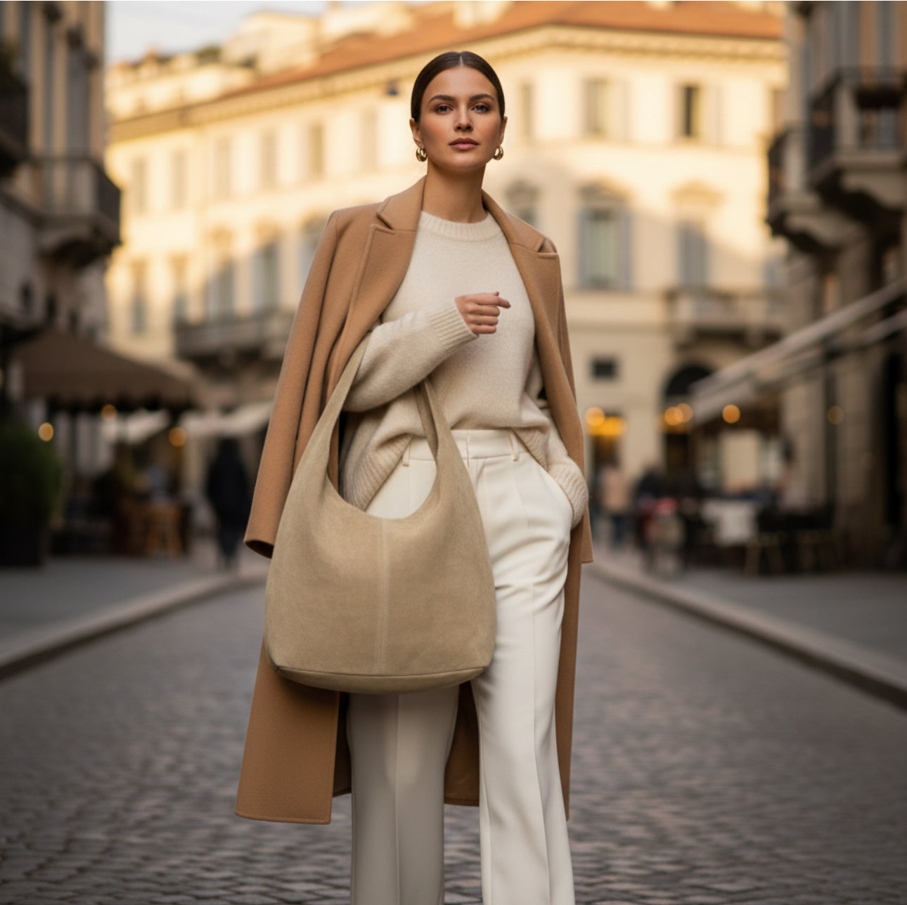 Italian Genuine Suede Hobo Bag 011943 - TAKEASY - Flyclothing LLC