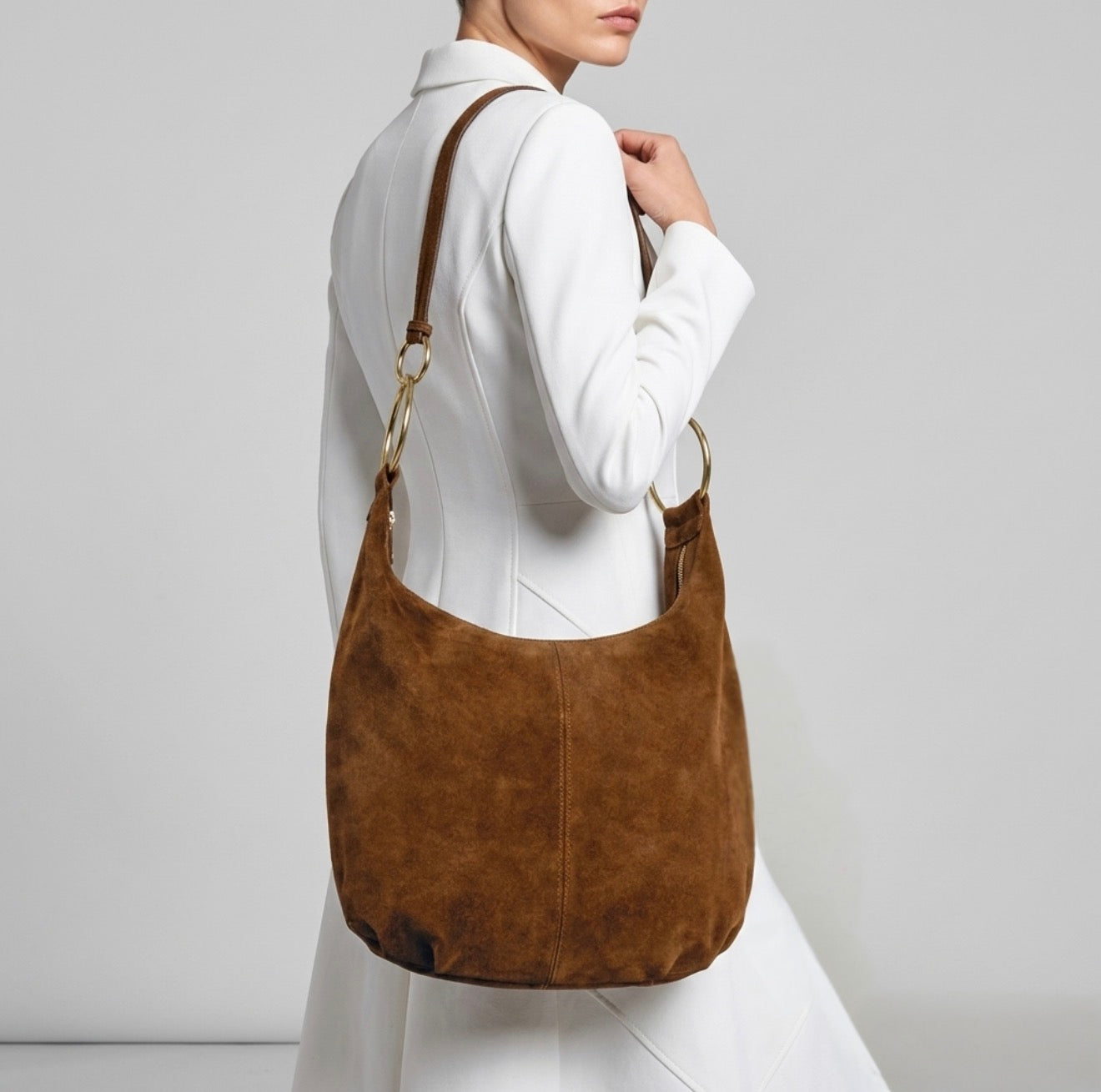 Italian Genuine Suede Hobo Bag 272510 - TAKEASY - Flyclothing LLC