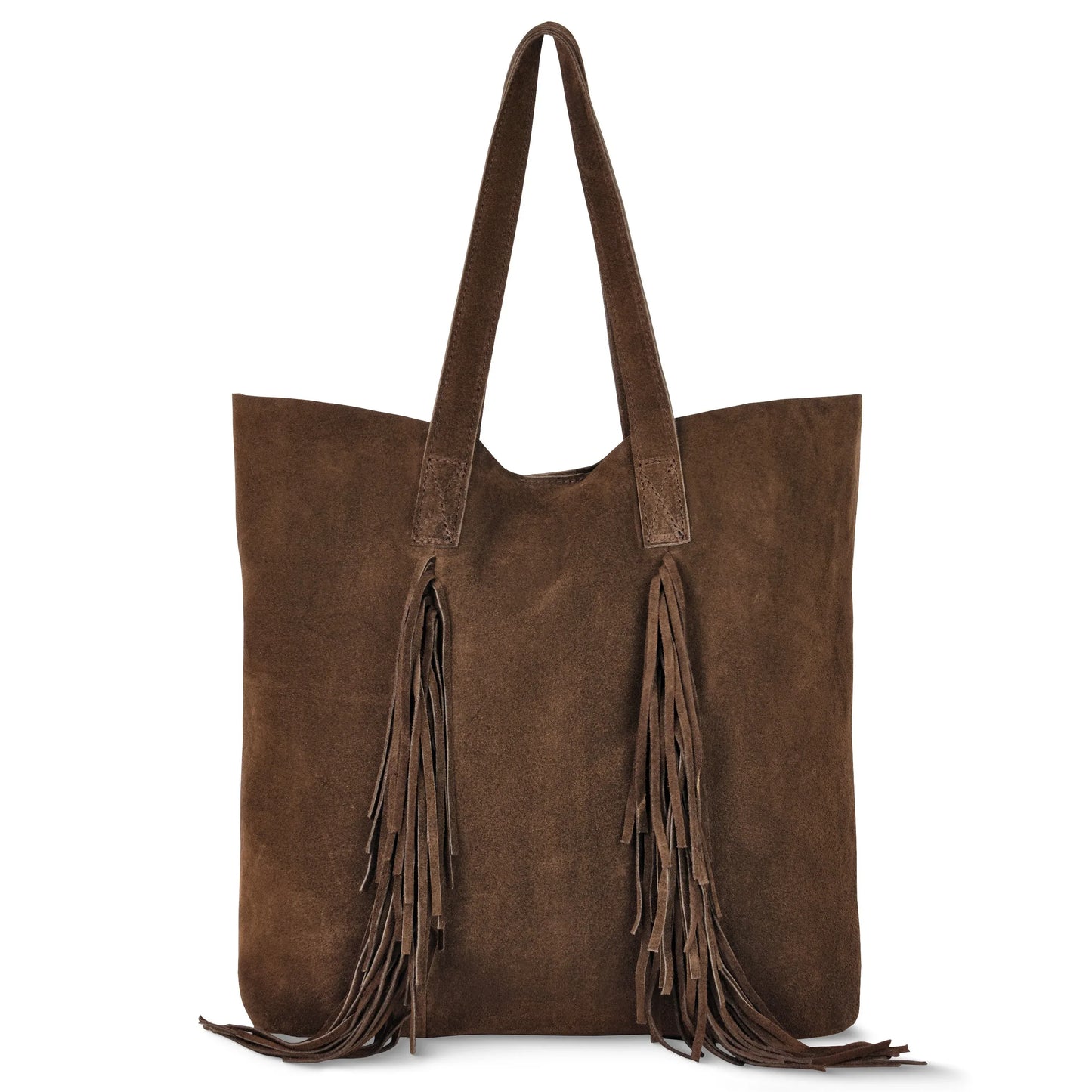 Suede Leather Tote Bag - TAKEASY - Flyclothing LLC