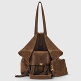 Suede Leather Tote Bag - TAKEASY - Flyclothing LLC
