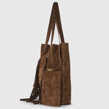 Suede Leather Tote Bag - TAKEASY - Flyclothing LLC