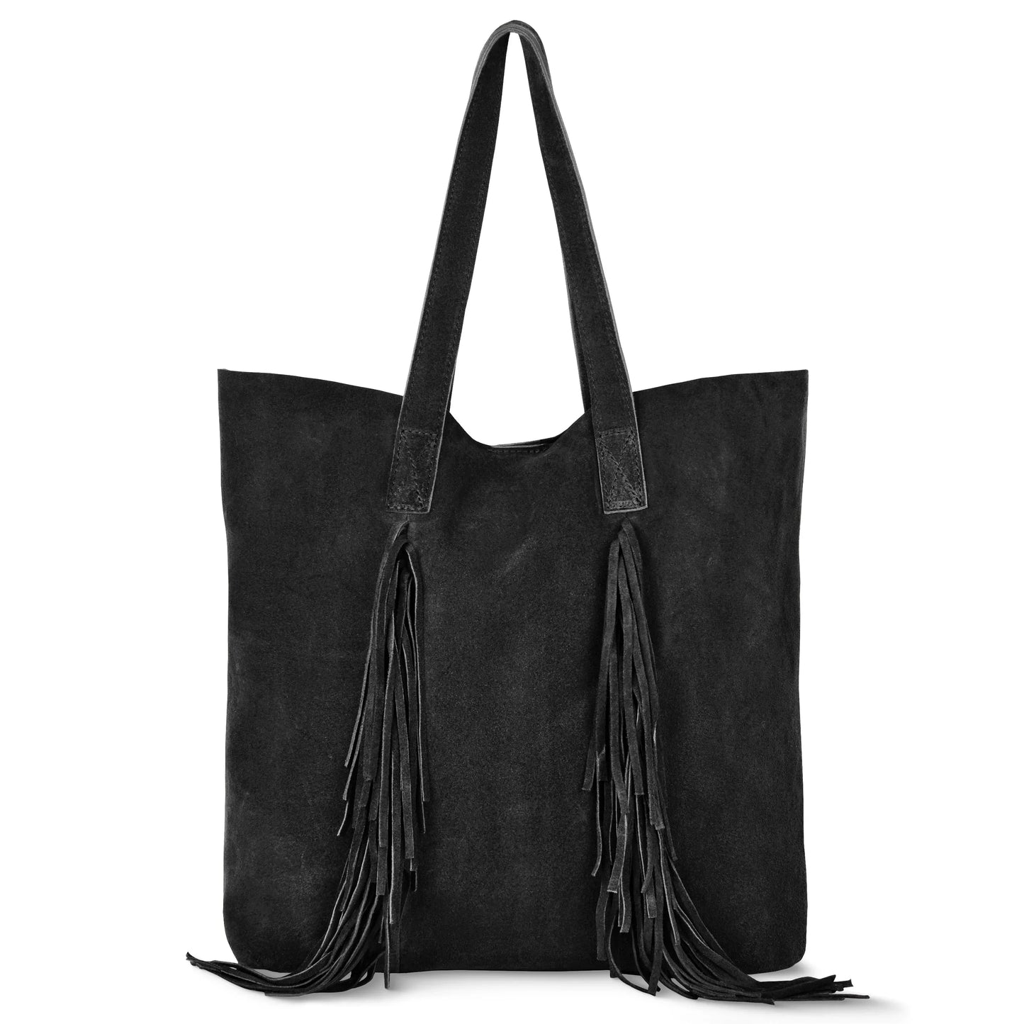Suede Leather Tote Bag - TAKEASY - Flyclothing LLC