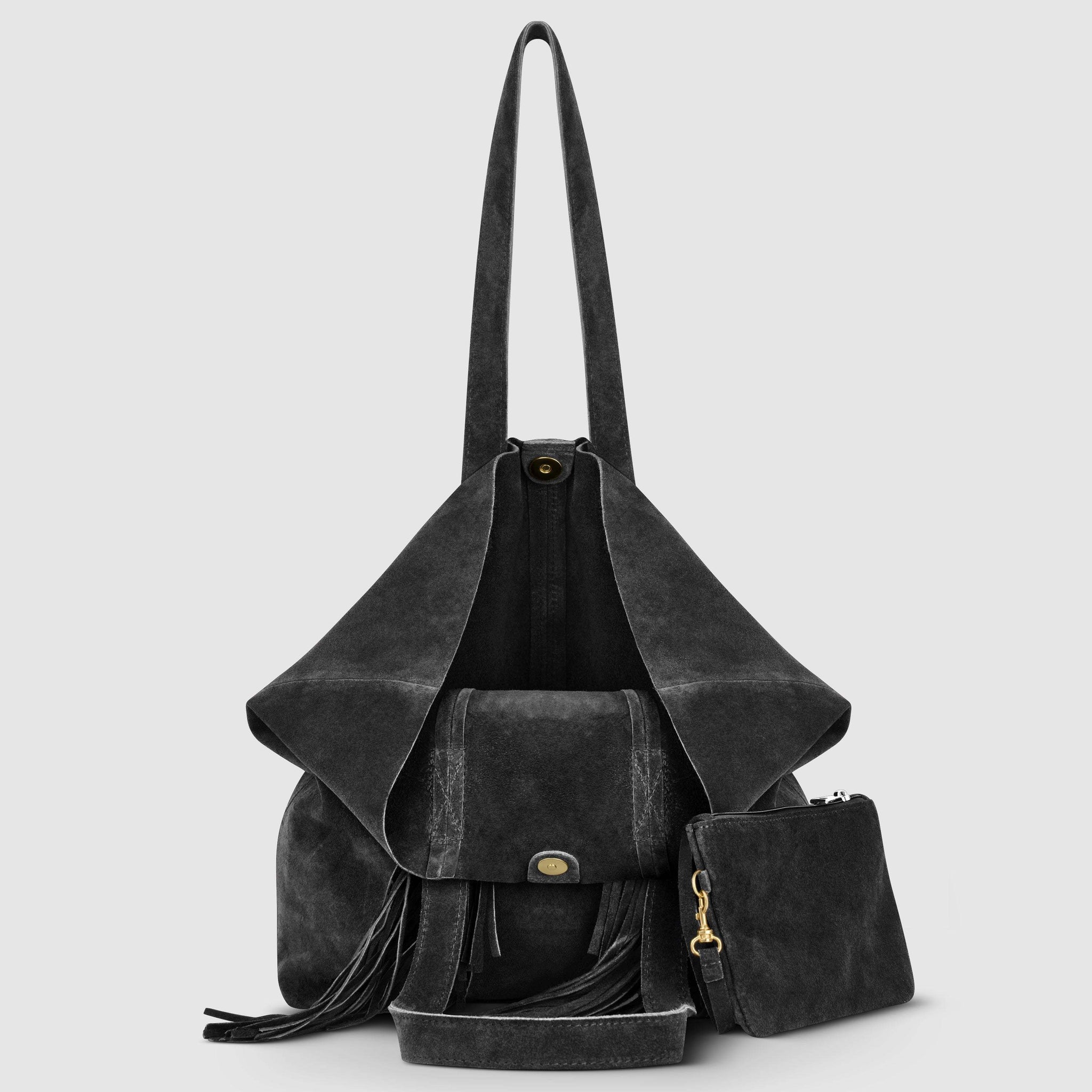 Italian Genuine Suede Tote Bag 272522 - TAKEASY - Flyclothing LLC