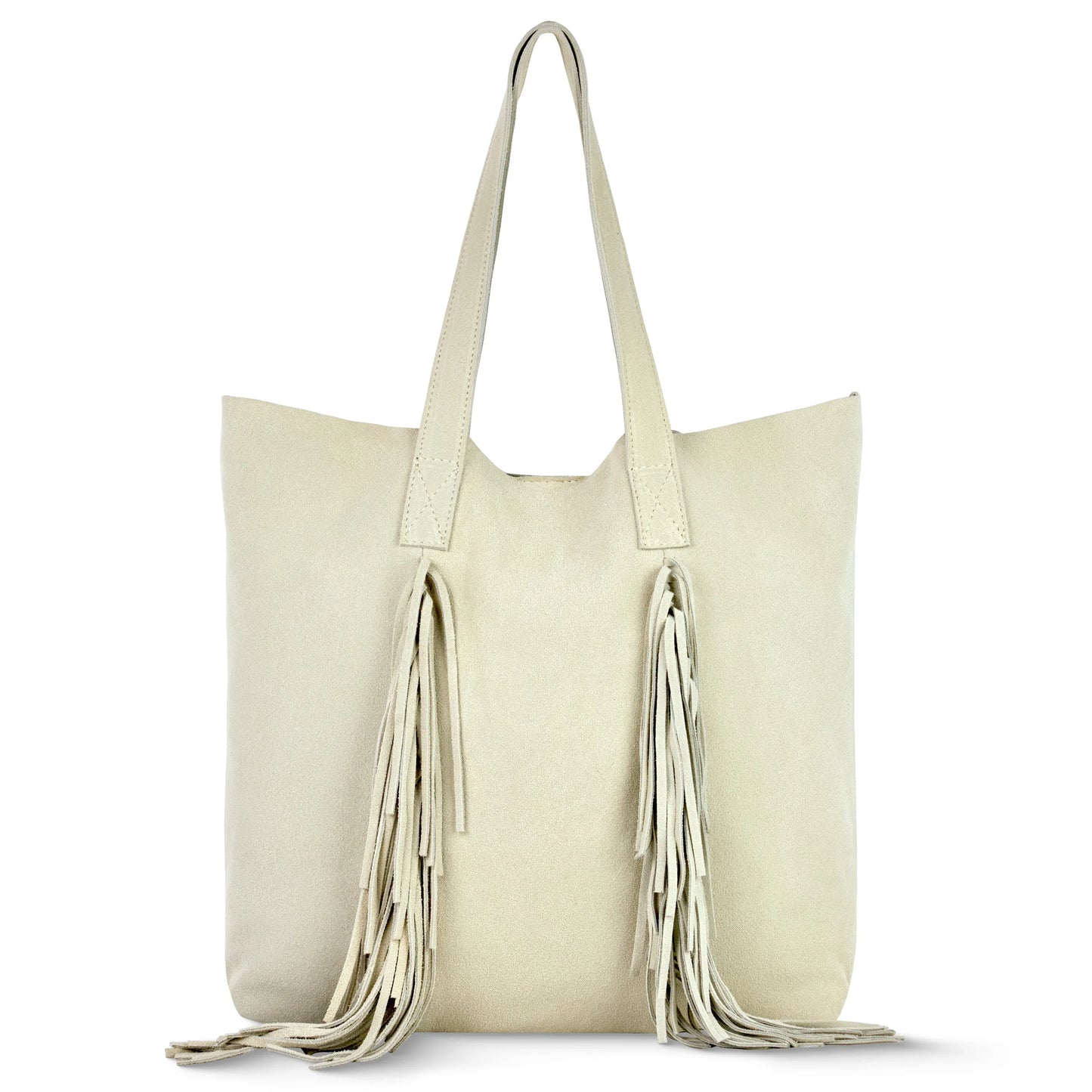 Suede Leather Tote Bag - TAKEASY - Flyclothing LLC