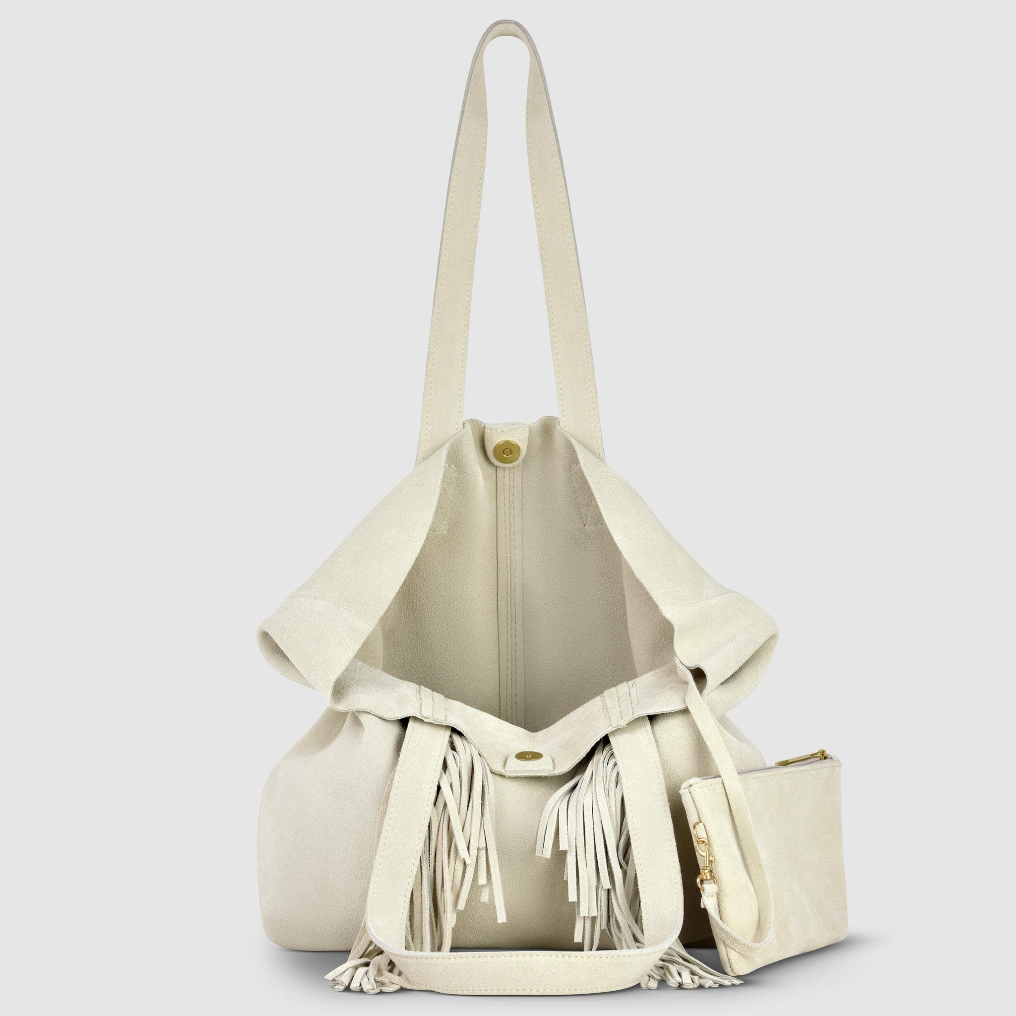 Italian Genuine Suede Tote Bag 272522 - TAKEASY - Flyclothing LLC