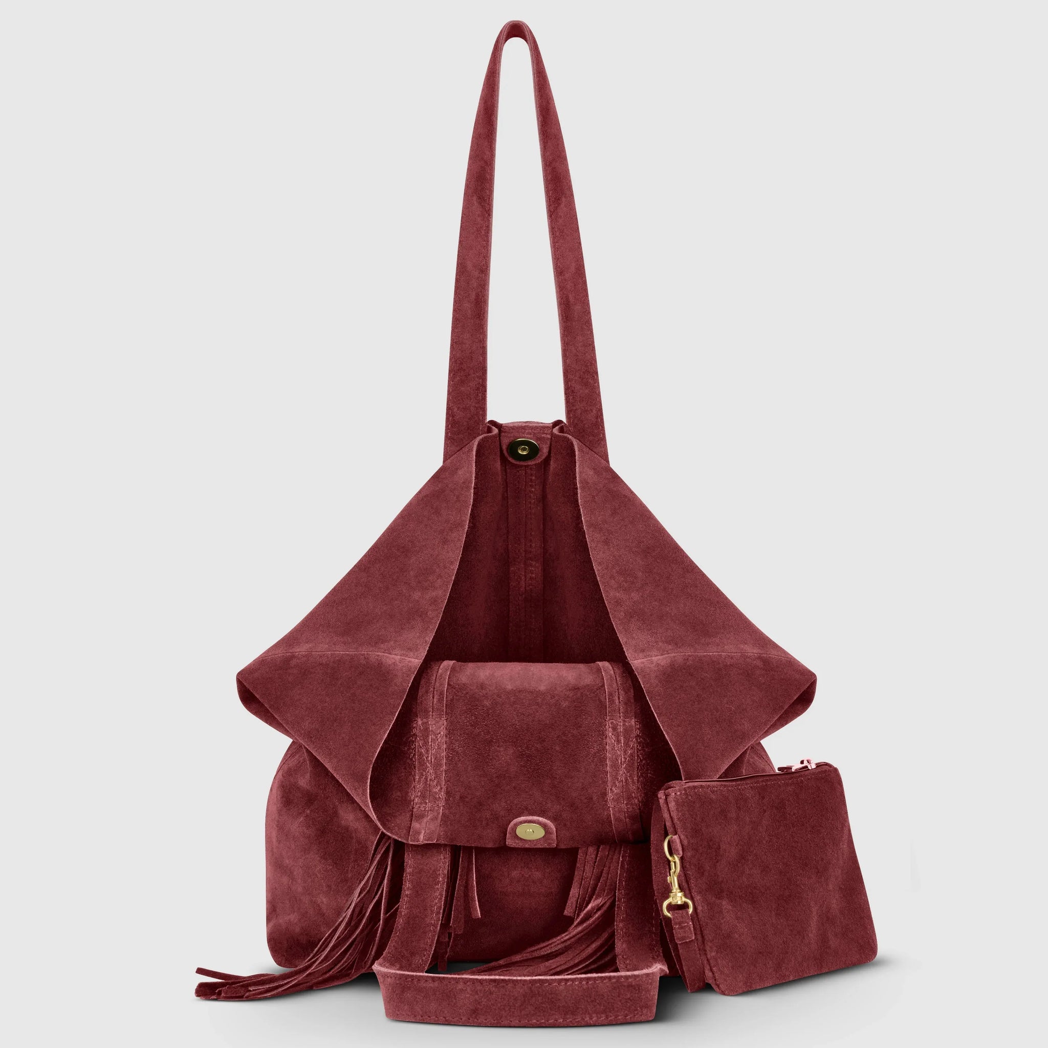 Suede Leather Tote Bag - TAKEASY - Flyclothing LLC