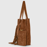 Suede Leather Tote Bag - TAKEASY - Flyclothing LLC