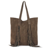 Italian Genuine Suede Tote Bag 272522 - TAKEASY - Flyclothing LLC