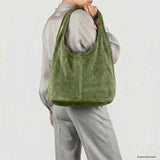 Italian Genuine Suede Hobo Bag 011943 - TAKEASY - Flyclothing LLC