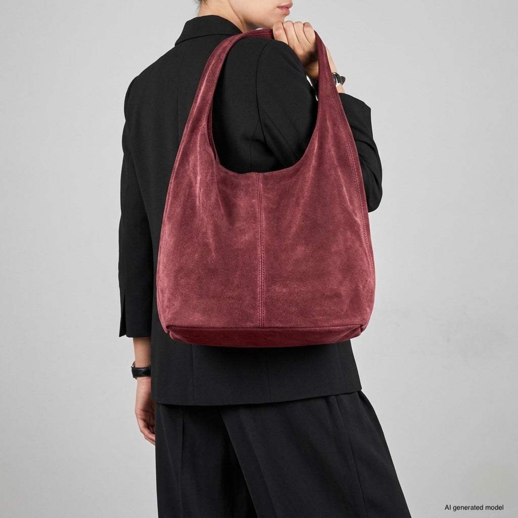 Italian Genuine Suede Hobo Bag 011943 - TAKEASY - Flyclothing LLC