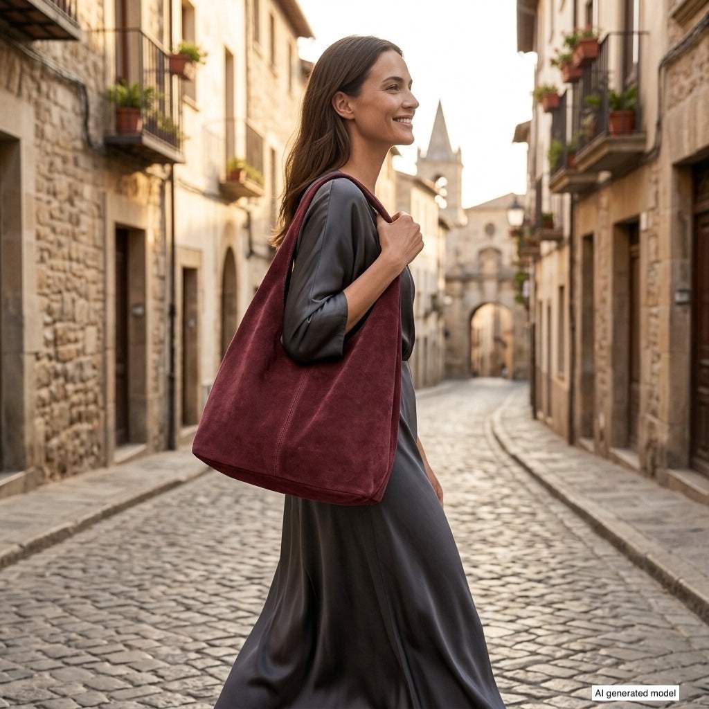 Italian Genuine Suede Hobo Bag 011943 - TAKEASY - Flyclothing LLC
