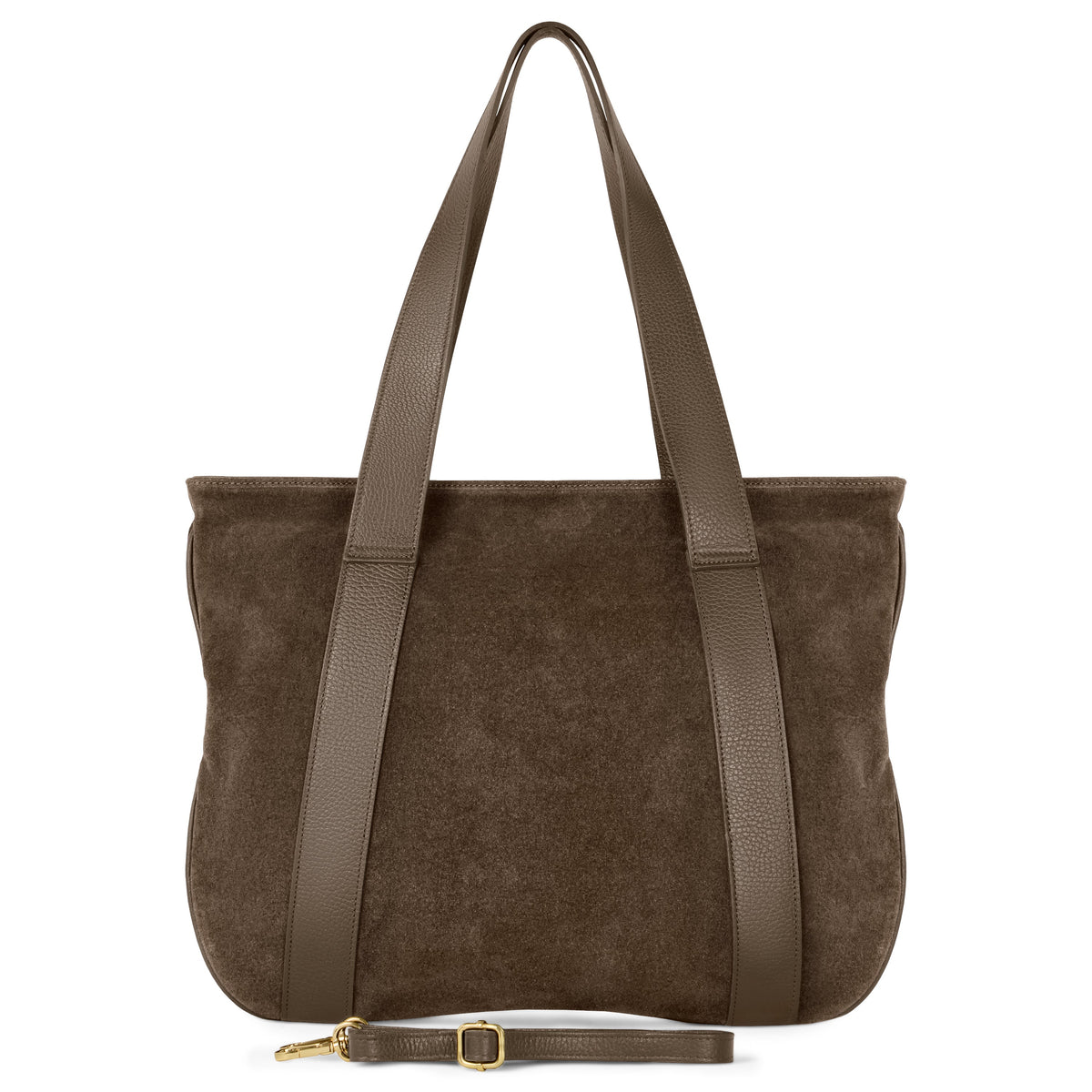 Italian Genuine Suede & Full-Grain Leather Tote Bag | Varese - TAKEASY - Flyclothing LLC