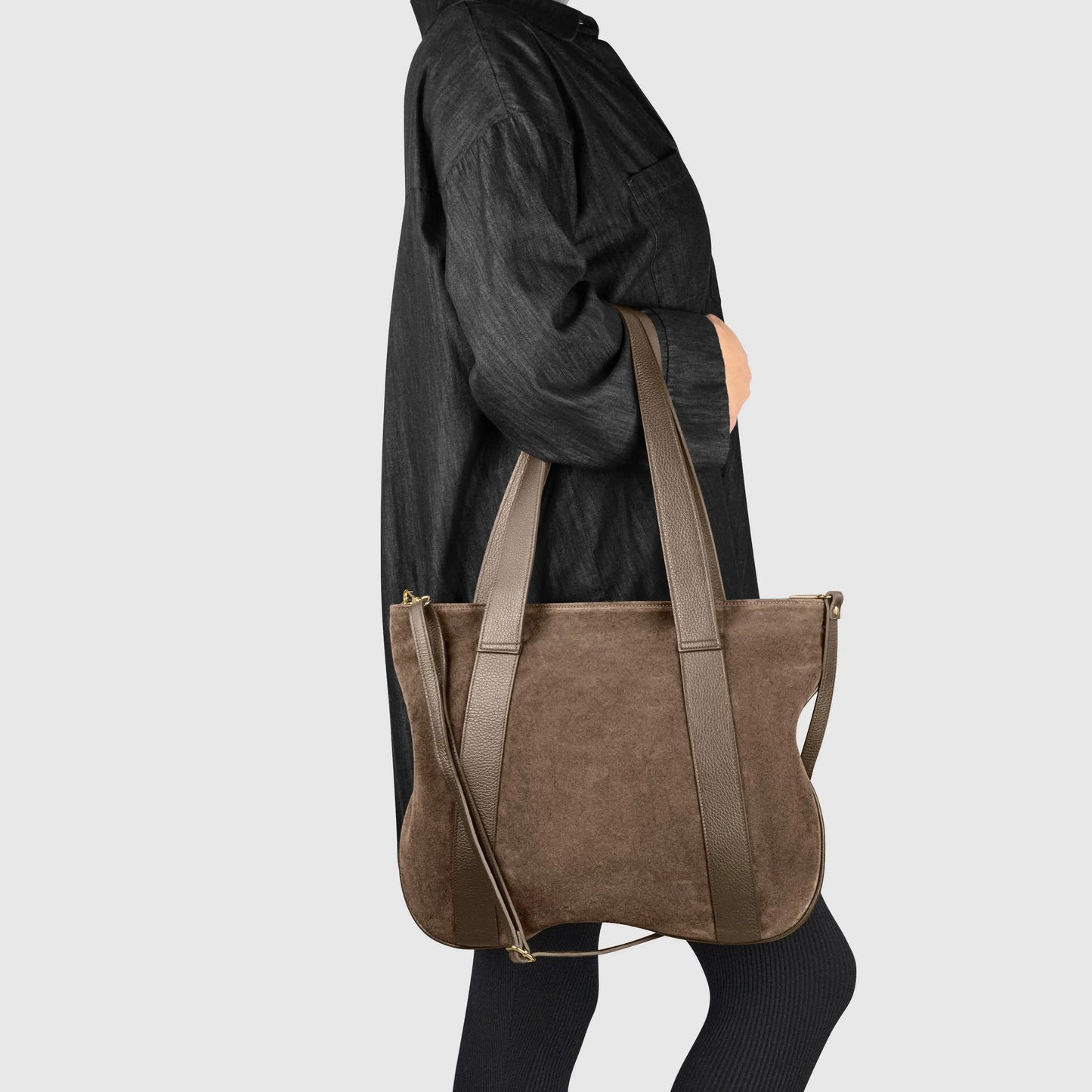 Suede Leather Satchel Bag - TAKEASY - Flyclothing LLC