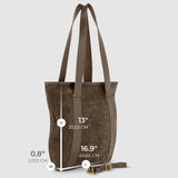 Italian Genuine Suede Tote Bag 282613 - TAKEASY - Flyclothing LLC