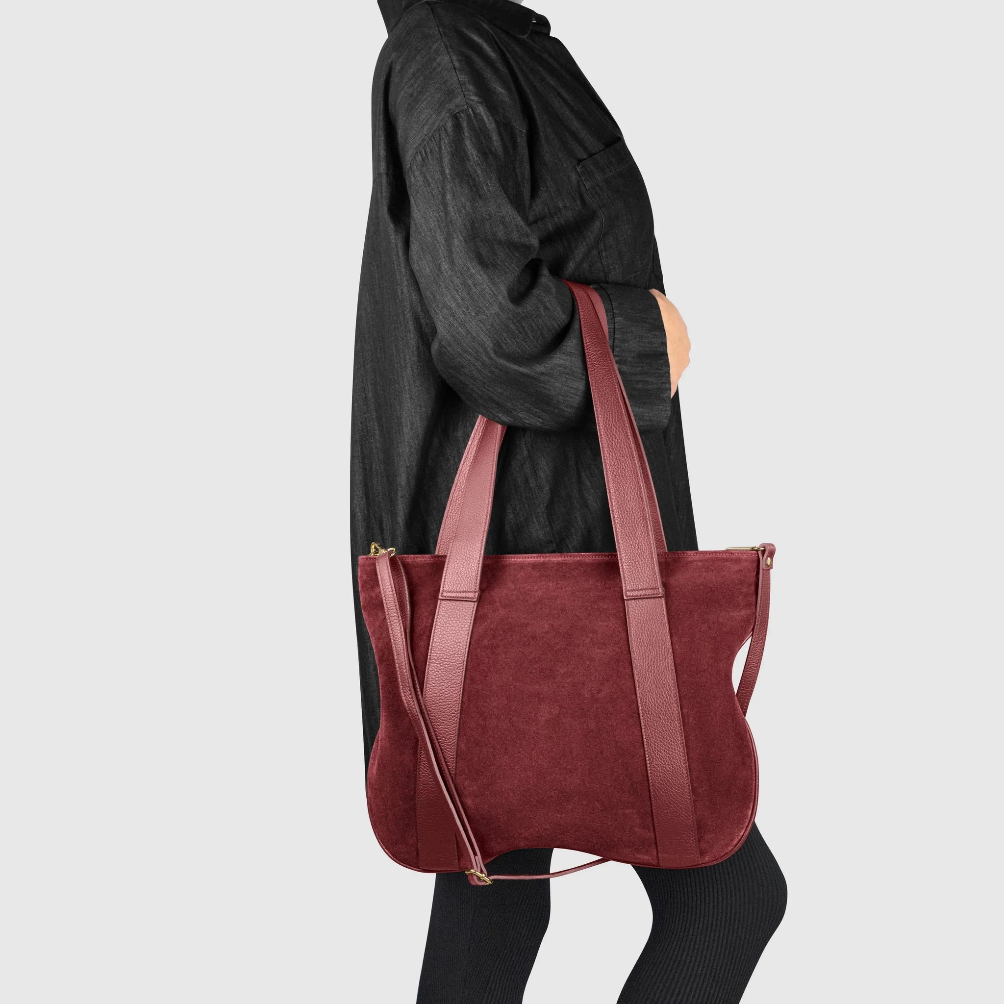 Suede Leather Satchel Bag - TAKEASY - Flyclothing LLC