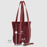 Italian Genuine Suede & Full-Grain Leather Tote Bag | Varese - TAKEASY - Flyclothing LLC
