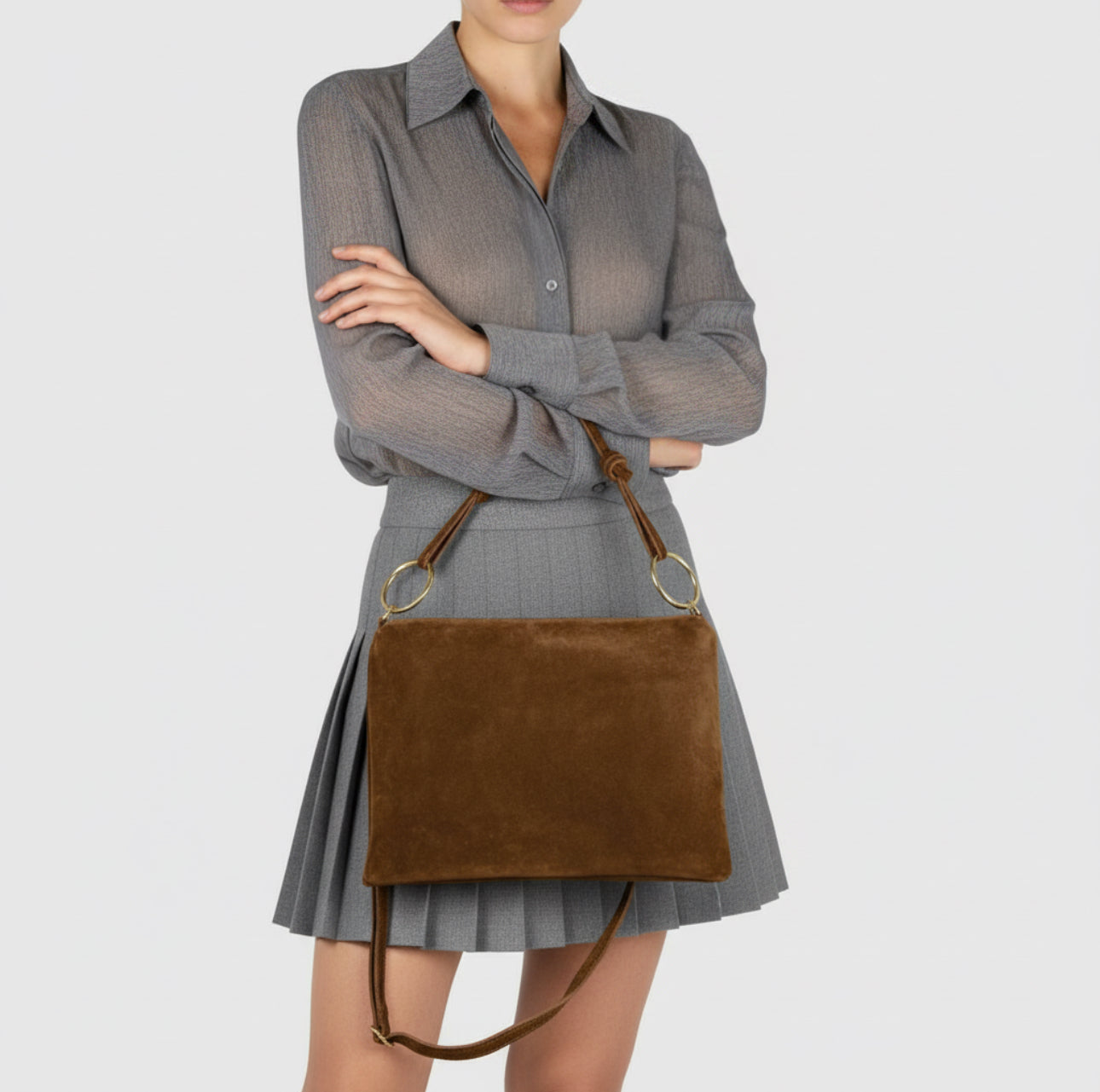 Italian Genuine Suede Shoulder Bag 171551 - TAKEASY - Flyclothing LLC