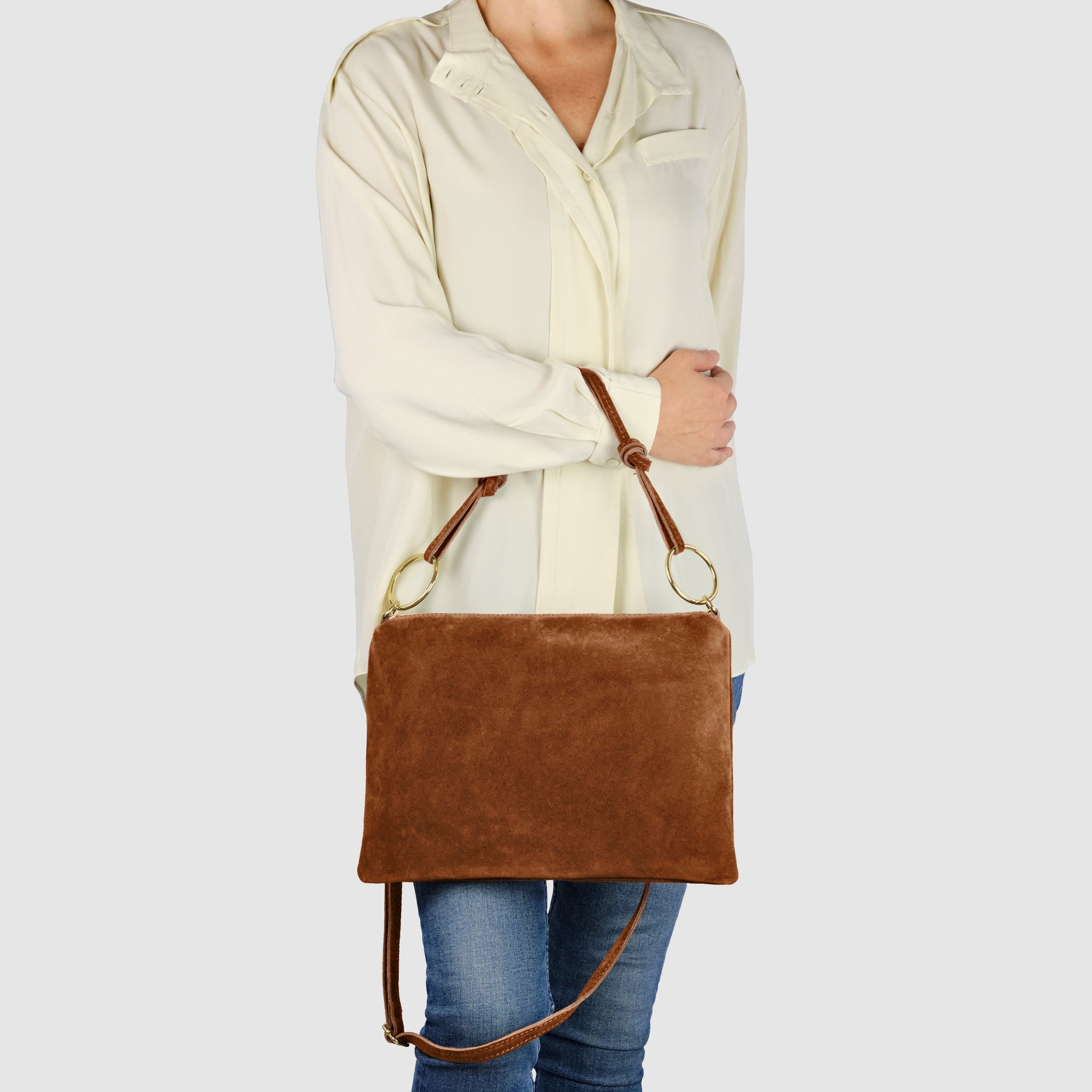 Italian Genuine Suede Shoulder Bag 171551 - TAKEASY - Flyclothing LLC