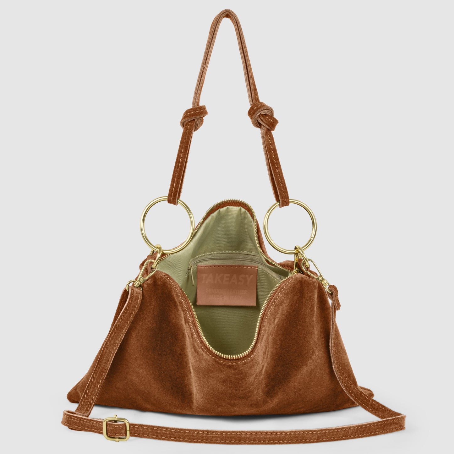 Italian Genuine Suede Shoulder Bag 171551 - TAKEASY - Flyclothing LLC