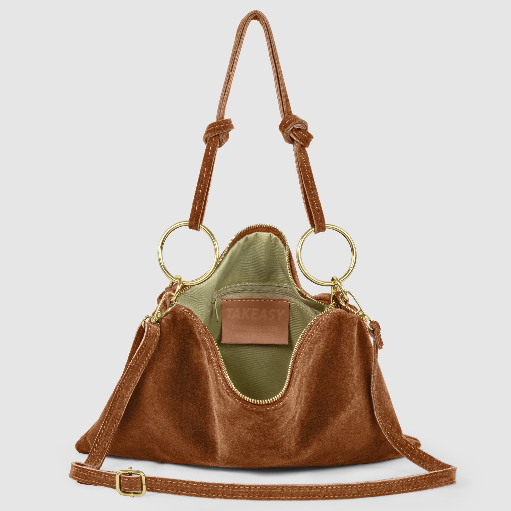 Italian Genuine Suede Shoulder Bag 171551 - TAKEASY - Flyclothing LLC