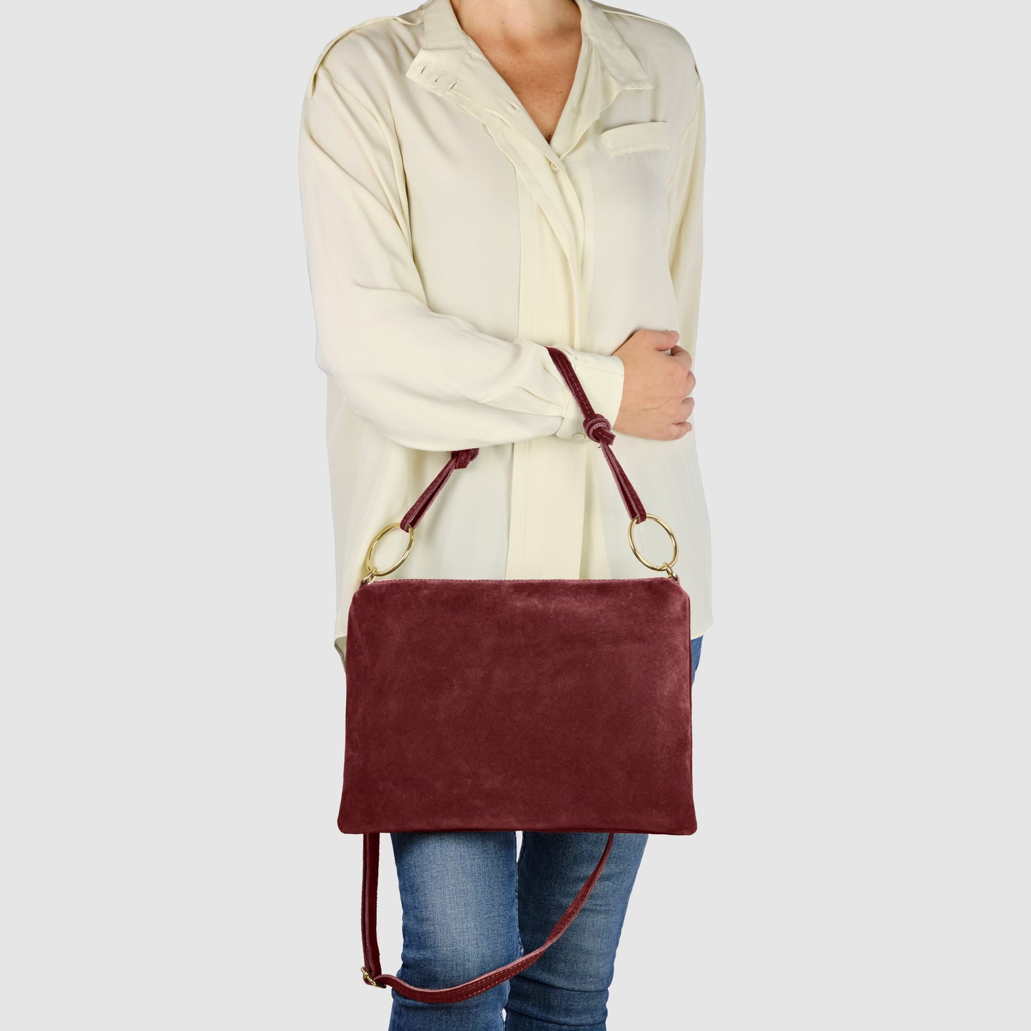Italian Genuine Suede Shoulder Bag 171551 - TAKEASY - Flyclothing LLC