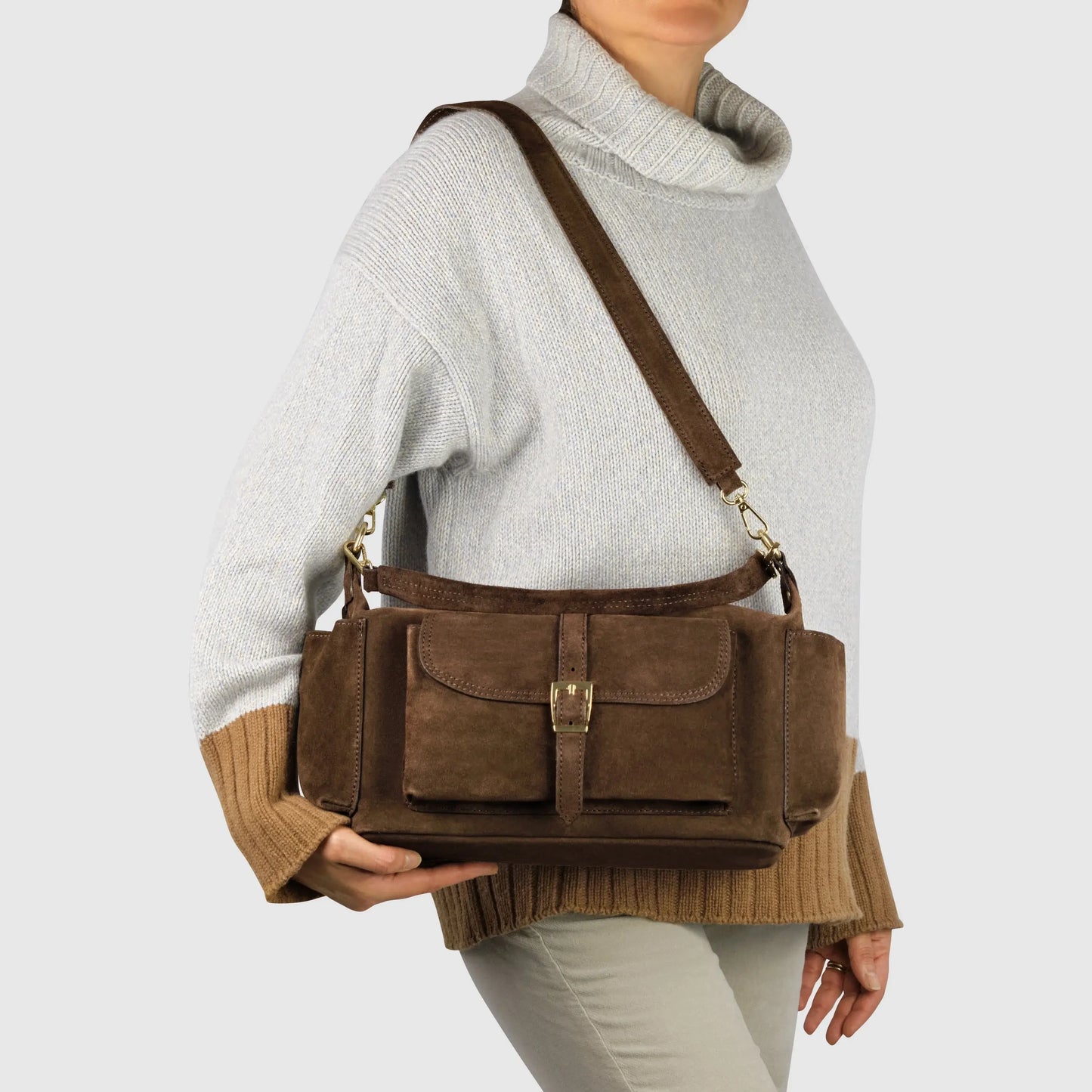 Italian Genuine Suede Shoulder Bag 323040 - TAKEASY - Flyclothing LLC
