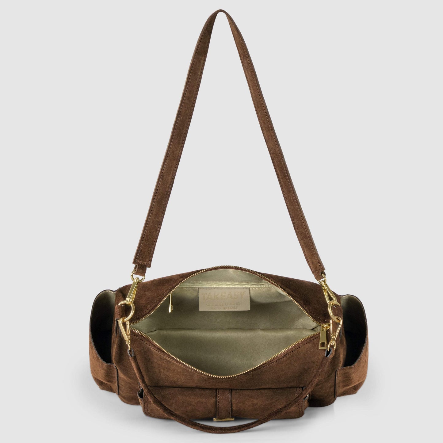 Italian Genuine Suede Shoulder Bag | Sondrio - TAKEASY - Flyclothing LLC