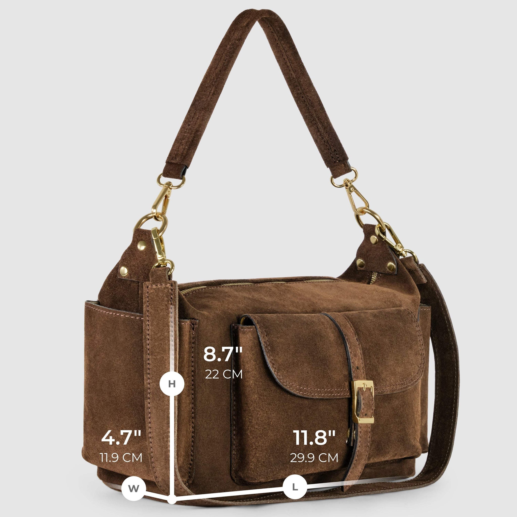 Italian Genuine Suede Shoulder Bag | Sondrio - TAKEASY - Flyclothing LLC
