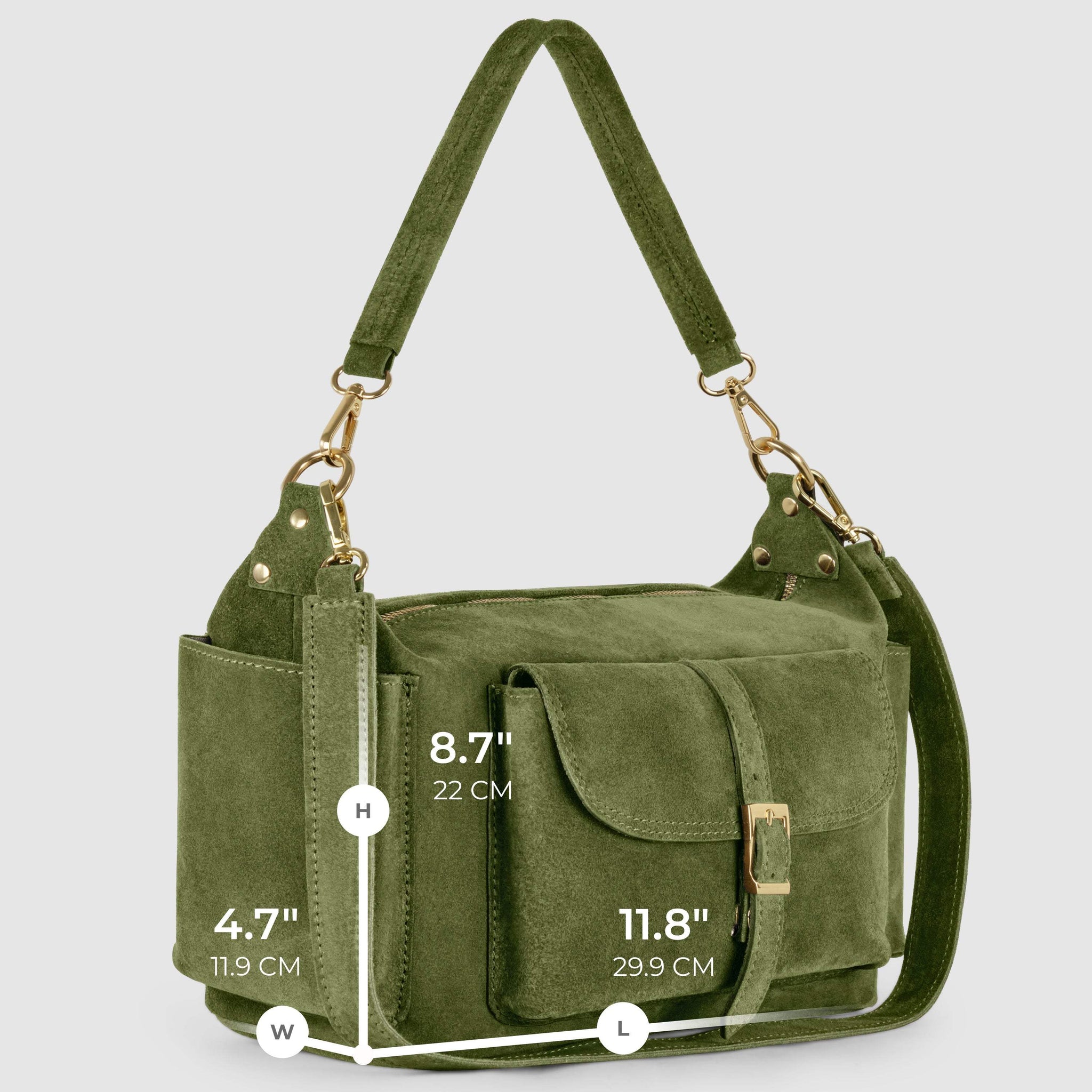 Italian Genuine Suede Shoulder Bag | Sondrio - TAKEASY - Flyclothing LLC