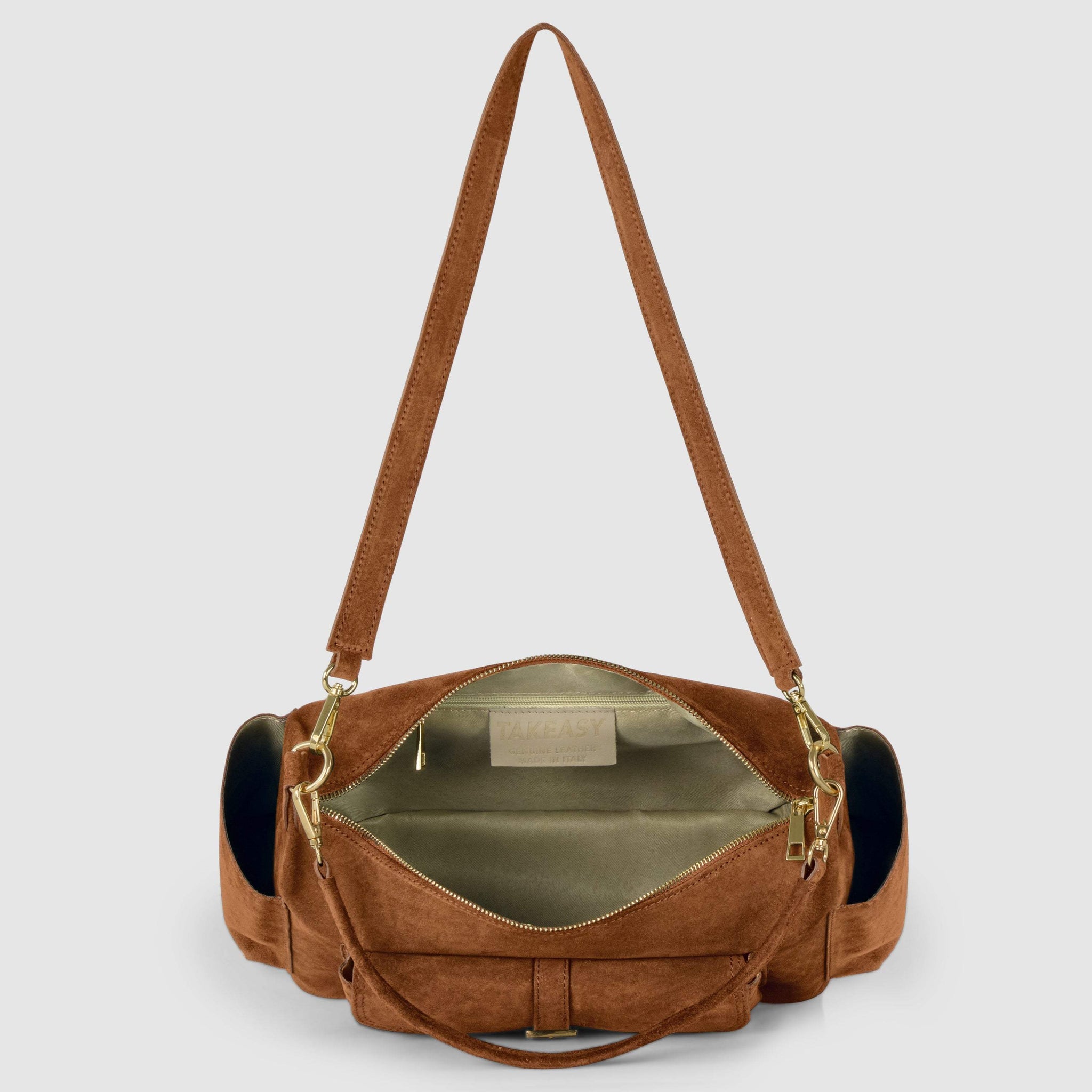 Italian Genuine Suede Shoulder Bag | Sondrio - TAKEASY - Flyclothing LLC