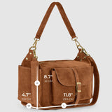 Italian Genuine Suede Shoulder Bag | Sondrio - TAKEASY - Flyclothing LLC