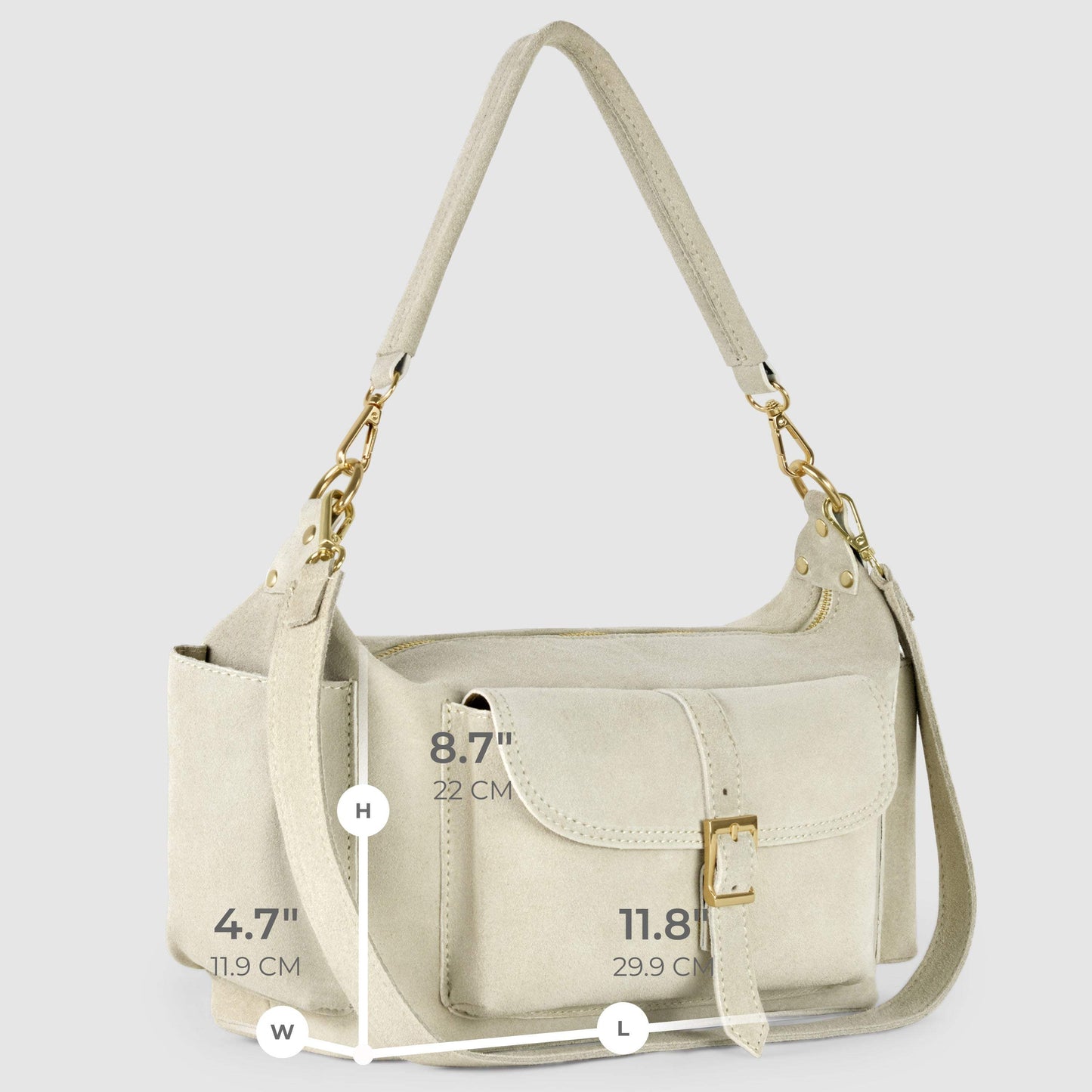 Italian Genuine Suede Shoulder Bag | Sondrio - TAKEASY - Flyclothing LLC